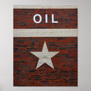 Póster Firma de estrella de petróleo y Texas