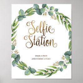 Póster Firma de Eucalyptus boda para foto selfie