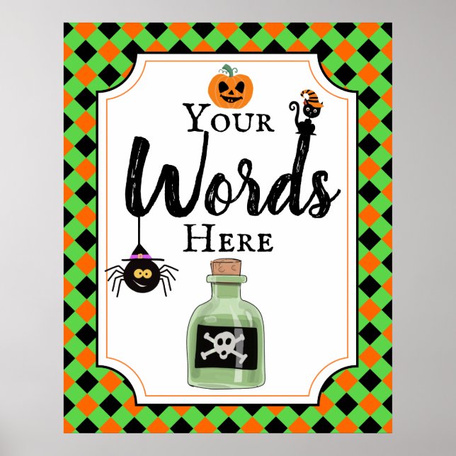 Póster firma de fiesta de halloween cree tu propia (Frente)