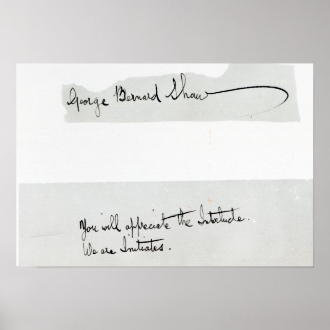 Póster Firma de George Bernard Shaw (Frente)