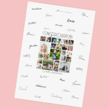 Firma de graduación personalizada con 24 fotos en