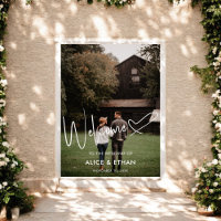 Firma de guion Corazón Bienvenida Boda Foto