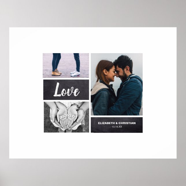 Póster Firma de invitado | BODA COLLAGE DE FOTOS (Frente)