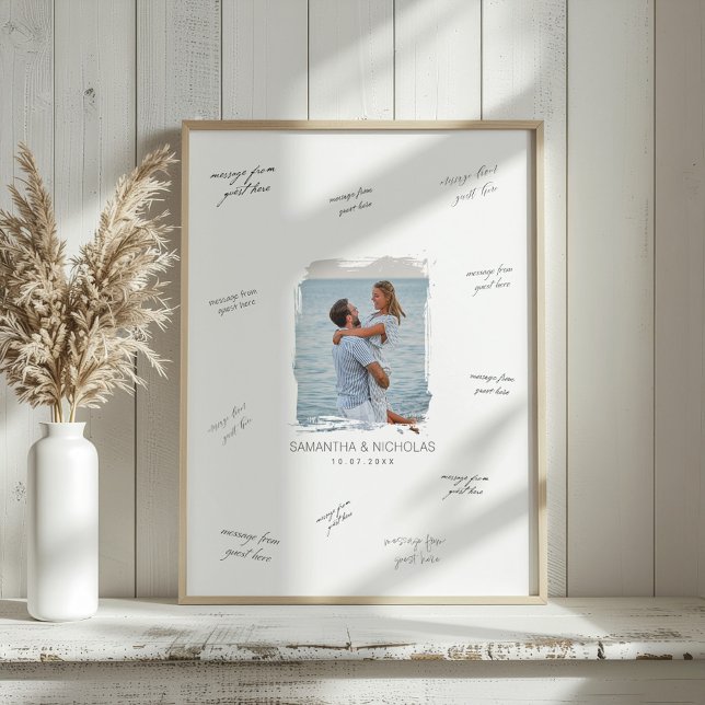 Póster Firma de Invitado de Boda con Foto en Acuarela Mod (Subido por el creador)