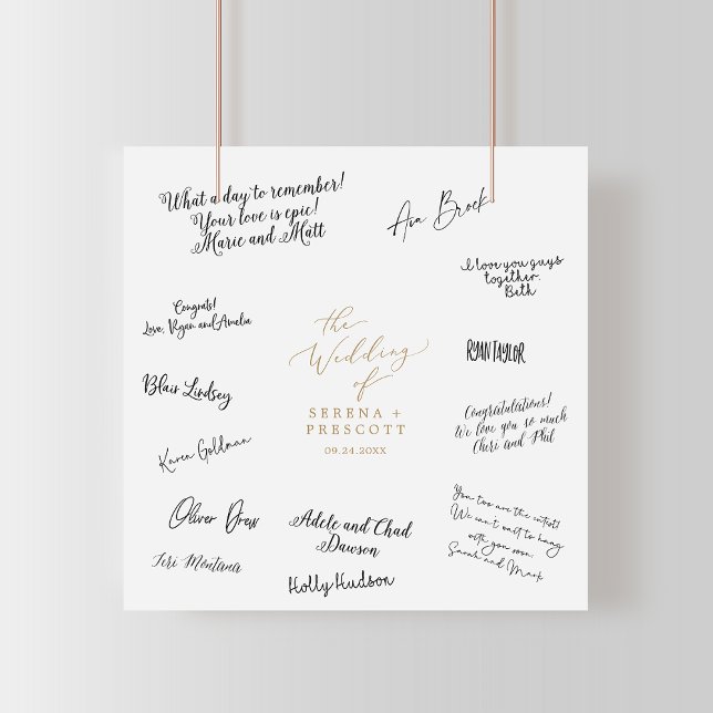 Póster Firma de invitado de Boda de caligrafía de oro Del (Subido por el creador)