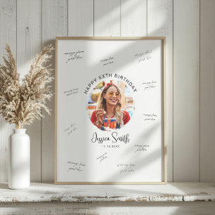 Póster Firma de invitado de cumpleaños con foto