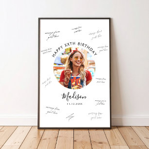 Póster Firma de invitado de cumpleaños con foto