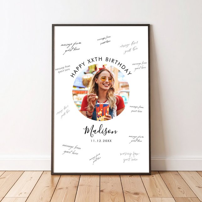 Póster Firma de invitado de cumpleaños con foto (Subido por el creador)