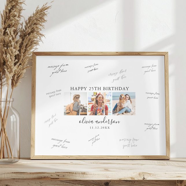 Póster Firma de Invitado de Fiesta de Cumpleaños con Foto (Subido por el creador)