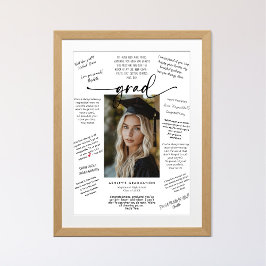 Póster Firma de invitado de graduación fotográfica de cal