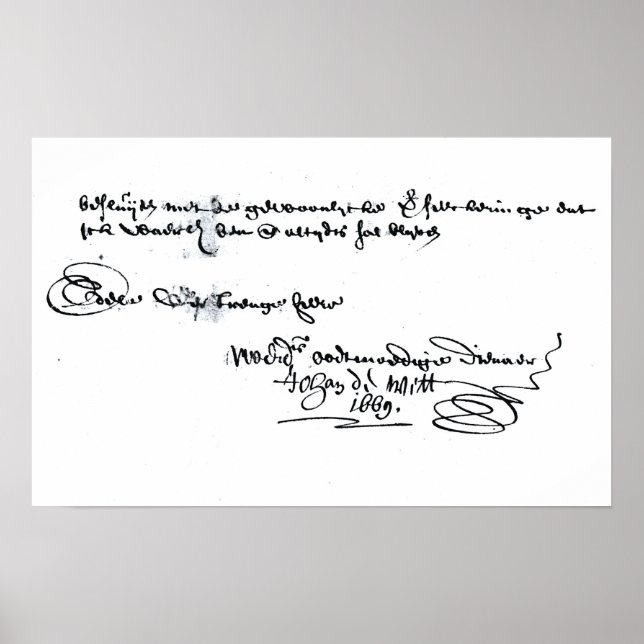 Póster Firma de Johan de Witt (Frente)