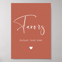 Póster Firma de la elegante y moderna boda de arcilla roj