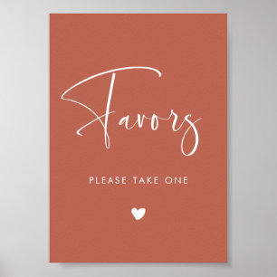 Póster Firma de la elegante y moderna boda de arcilla roj