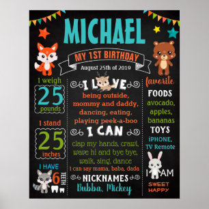 Póster Firma de la fiesta de cumpleaños de los animales d