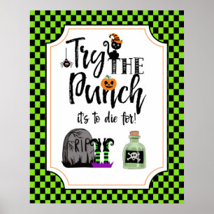 Póster firma de la fiesta de halloween prueba el cartel d