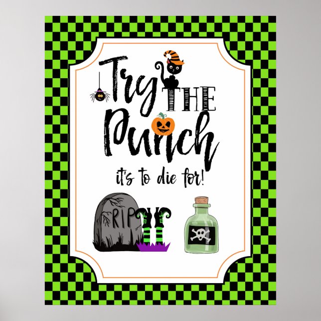 Póster firma de la fiesta de halloween prueba el cartel d (Frente)