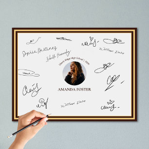 Póster Firma de la fiesta minimalista de graduación fotog