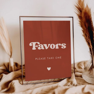 Póster Firma de los favoritos de boda retro y elegante de