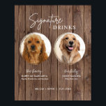 Póster Firma de perro imprimible bebe Rótulo de Boda rúst<br><div class="desc">Incluya a sus bebés de piel en su boda con este lindo y editable signo de bebida boda mascota que incluye un marco circular para mostrar la foto de su mascota junto con su bebida boda y receta. Las señales de boda impresas son la manera perfecta de imprimir los signos...</div>