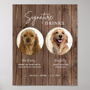 Póster Firma de perro imprimible bebe Rótulo de Boda rúst