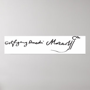 Póster Firma de Wolfgang Amadeus Mozart