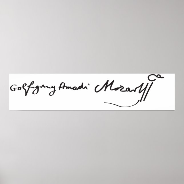 Póster Firma de Wolfgang Amadeus Mozart (Frente)