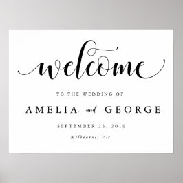 Póster Firma del boda de bienvenida