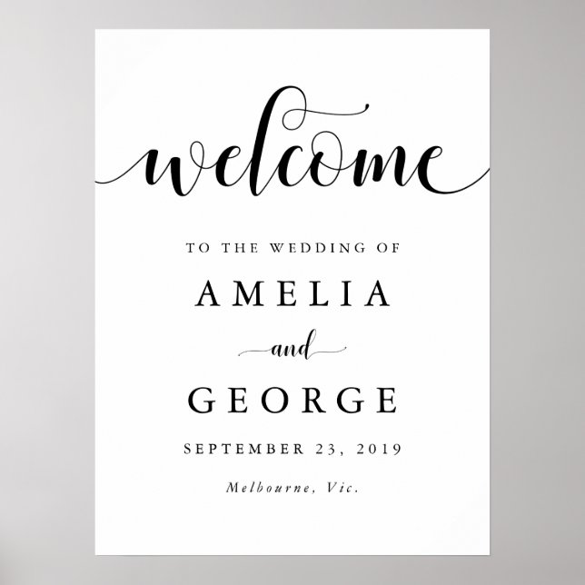 Póster Firma del boda de bienvenida (Frente)
