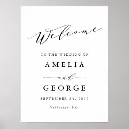 Póster Firma del boda de bienvenida