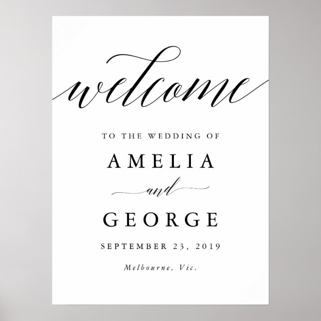 Póster Firma del boda de bienvenida (Frente)