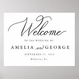 Póster Firma del boda de bienvenida