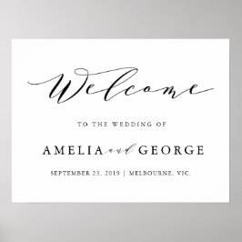 Póster Firma del boda de bienvenida