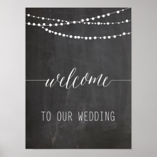 Póster Firma del Boda de bienvenida Caligrafía