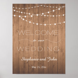 Póster Firma del boda de bienvenida de moda de país