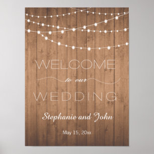 Póster Firma del boda de bienvenida de moda de país