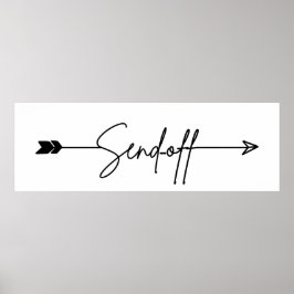 Póster Firma del Boda de flecha de signo de desconexión