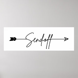 Póster Firma del Boda de flecha de signo de desconexión