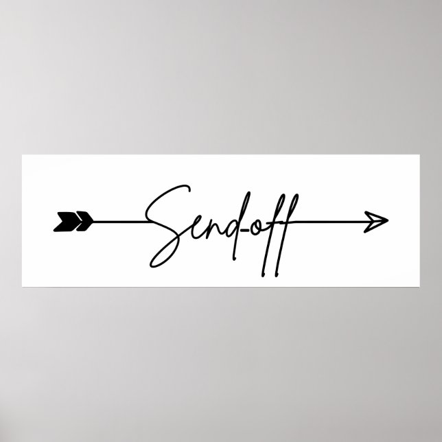 Póster Firma del Boda de flecha de signo de desconexión (Frente)