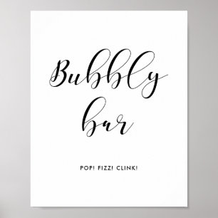 Póster Firma del boda de la barra de burbujas