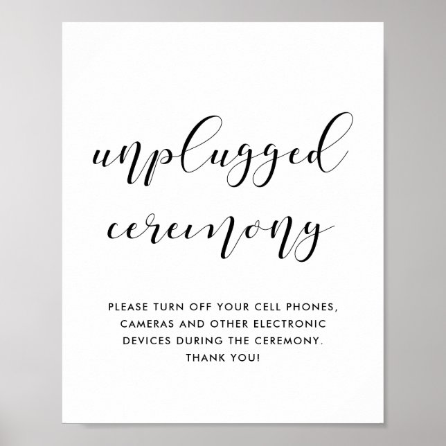 Póster Firma del boda de la ceremonia desconectada (Frente)