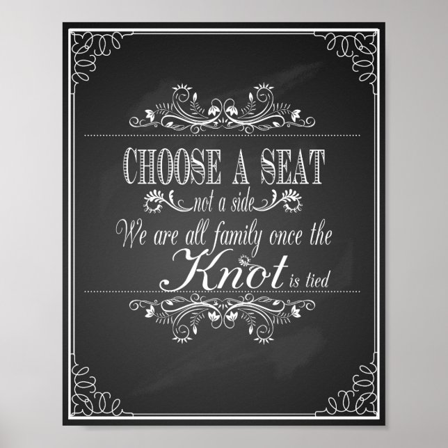 Póster Firma del boda Elija un panel de seguridad (Frente)