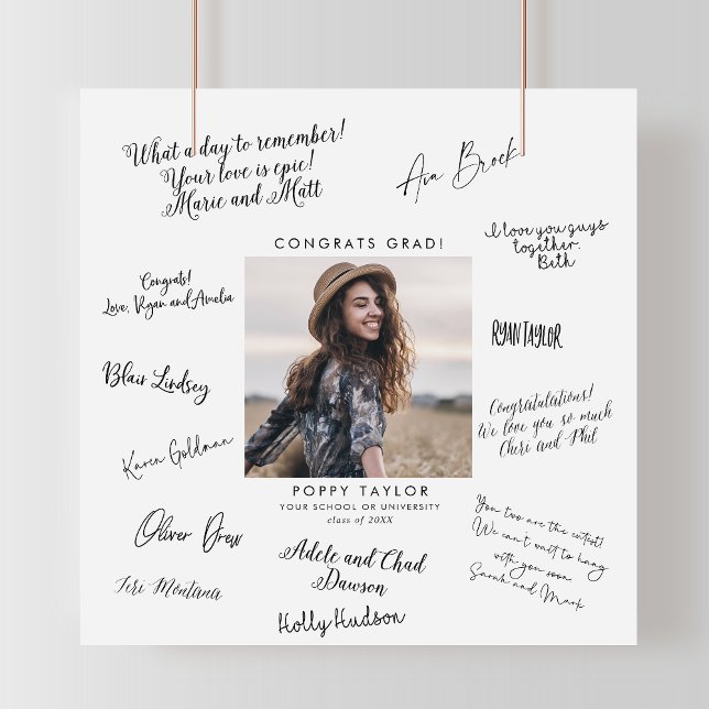 Póster Firma del invitado de graduación de tipografía de  (Subido por el creador)