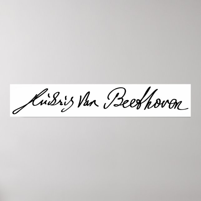 Póster Firma del músico Ludwig van Beethoven (Frente)