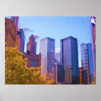 Póster Firma del otoño en Chicago City