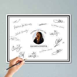 Póster Firma del partido de graduación de fotografías en