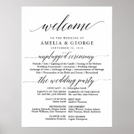 Póster Firma del programa de boda de bienvenida