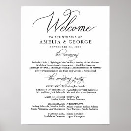 Póster Firma del programa de boda de bienvenida