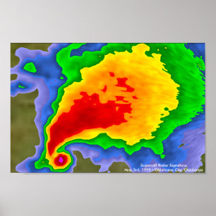 Póster Firma del radar del Supercell - "eco del gancho "