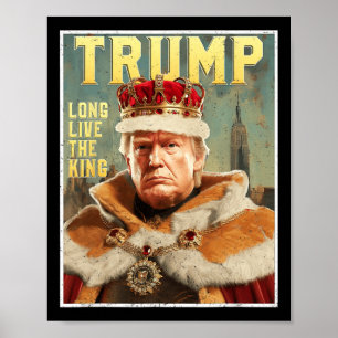 Póster Firma del retrato de Trump Long Live The King Vint
