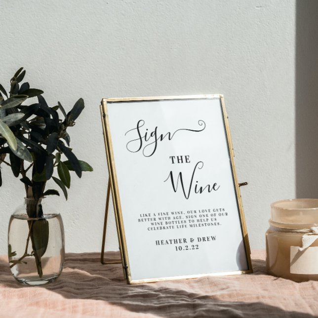 Póster Firma el Libro de Invitados de Vino Hito de Boda (Subido por el creador)